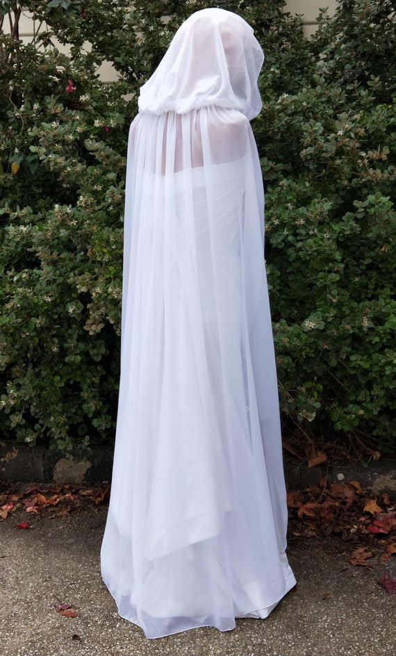 white chiffon cape