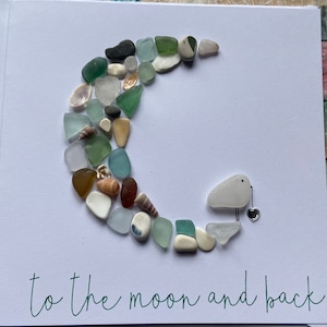 To the moon and back / Seeglas Geburtskarte / Baby Karte / Jubiläumskarte