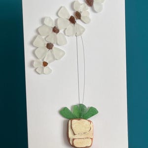 Verjaardagskaart orchideeën / Seaglass-verjaardagskaart / gemaakt in Ierland