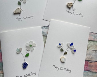 NEW***Set of 4 seaglass  cards