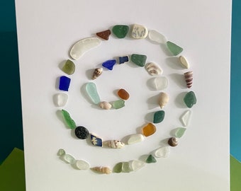 Sea treasure spiral greetings card