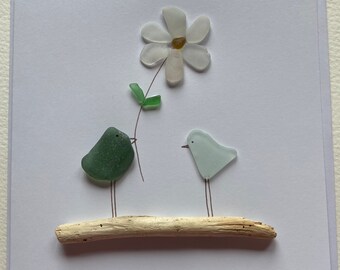 BESTSELLER..Love Always /Seaglass birds / Love / Anniversary/ Birthday/ Civil Partnership / wedding/ engagement