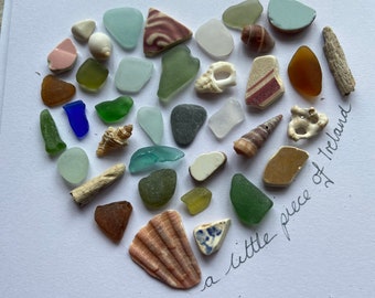 A little piece of Ireland / Beach treasures / seaglass greeting card