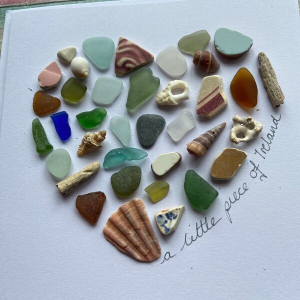 A little piece of Ireland / Beach treasures / seaglass greeting card