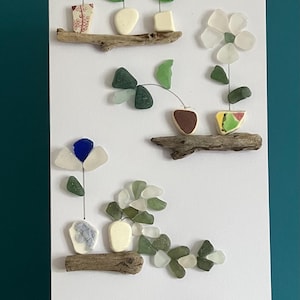 Handgemachte Seeglas Grußkarte / Geburtstagskarte / Handgemacht in Irland / Handgemachte Grußkarte