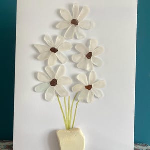 Daisy Daisy seaglass card / flower birthday card/ card for Mum/ made in Ireland