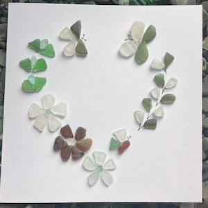 Tarjeta Heart in Bloom / Tarjeta Seaglass / Hecha a mano en Irlanda /