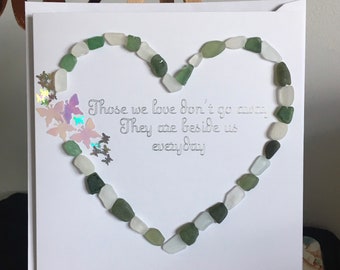Those we love /Sympathy Card/ Seaglass Greeting Card / Butterflies / made in Ireland