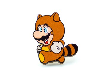 Tanooki Suit Mario Wood Pin Super Mario 
