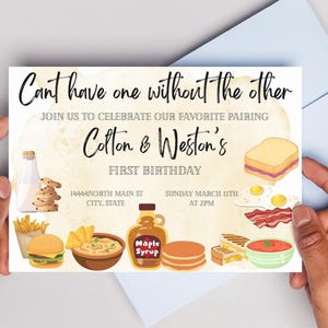 twin birthday invitation