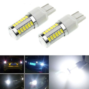 2x T20 6000K White 7440 7443 5630 33SMD LED Car Backup Reverse Lights Bulb 12V