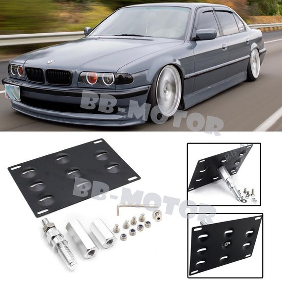 Front Bumper Body Kit Tow Hook Hole Eye License Plate Relocate Bracket  Frame Holder for 95-01 BMW 7 Series E38 740i 740il 750il Spoiler 