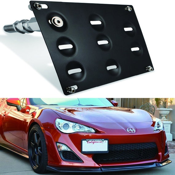 Front Bumper Tow Hook Cover Fascia License Plate Bracket Frame