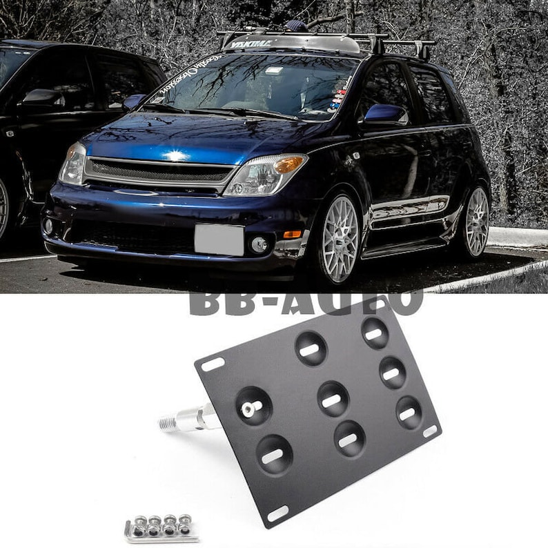 Front Bumper Tow Hook Hole Cover License Plate Relocate Bracket Frame Holder for 0406 Toyota