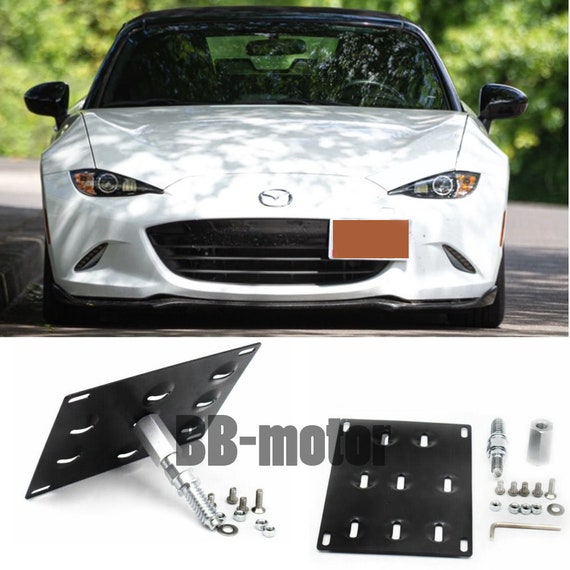 Front Bumper Tow Hook Hole Cover License Plate Relocate Bracket Frame JDM  Style Holder for 2016-2022 Mazda Miata 