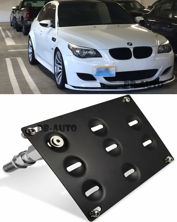 Front Bumper Tow Hook Hole Cover License Plate Relocate Bracket Frame Holder  for 04-10 BMW E60 M5 540i 550i 525i 528i 523i 520i S63 Turbo V8 