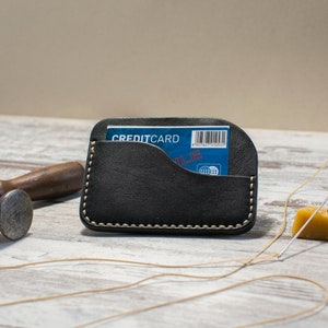 Portafoglio sottile in pelle, portafoglio minimalista, portafoglio sottile da uomo artigianale, portacarte in pelle, custodia per carte in pelle, portafoglio in pelle, portafoglio fatto a mano
