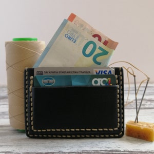Portafoglio sottile in pelle, portafoglio minimalista, portafoglio sottile da uomo fatto a mano, porta carte in pelle, porta carte in pelle, portafoglio in pelle, portafoglio fatto a mano