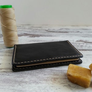 Cartera larga de cuero, billetera minimalista, billetera delgada de hombre artesanal, tarjetero de cuero, tarjetero de cuero, billetera de cuero, billetera hecha a mano imagen 4