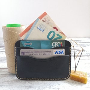 Portafoglio sottile in pelle, portafoglio minimalista, portafoglio sottile da uomo fatto a mano, porta carte in pelle, porta carte in pelle, portafoglio in pelle, portafoglio fatto a mano