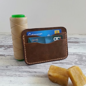 Portafoglio sottile in pelle, portafoglio minimalista, portafoglio sottile da uomo artigianale, portacarte in pelle, custodia per carte in pelle, portafoglio in pelle, portafoglio fatto a mano