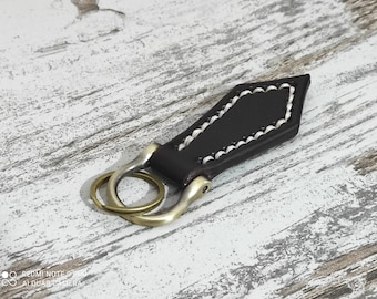 Handcrafted Leather Key Fob: Vegetable Tan Leather Keychain