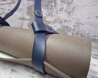 Leather yoga mat strap,yoga mat carrier,camping accessories,Leather carrier picnic blanket,Leather blanket strap