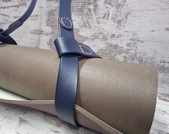 Handcrafted Leather Yoga Mat Strap: Adjustable Blanket Carrier