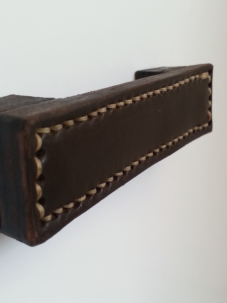 Leather drawer handles, Knopf, knob, leather drawer pulls,handles,leather handles, leather pulls,cabinet pulls leather Dark Brown