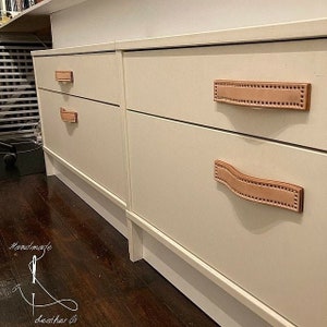 Leather drawer handles, Knopf, knob, leather drawer pulls,handles,leather handles, leather pulls,cabinet pulls leather