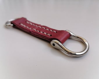 Handcrafted Leather Key Fob: Vegetable Tan Leather Keychain