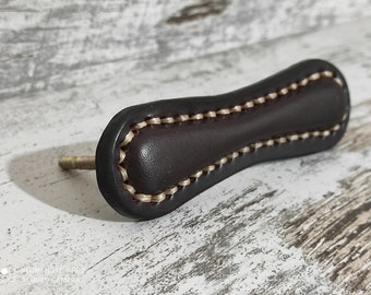 Leather drawer handles, Knopf, knob, leather drawer pulls,handles,leather handles, leather pulls,cabinet pulls leather