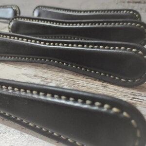 Leather drawer handles, Knopf, knob, leather drawer pulls,handles,leather handles, leather pulls,cabinet pulls leather zdjęcie 5
