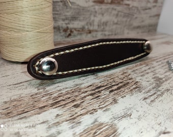 Leather drawer handles, Knopf, knob, leather drawer pulls,handles,leather handles, leather pulls,cabinet pulls leather