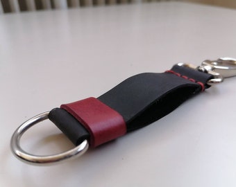 Handcrafted Leather Key Fob: Vegetable Tan Leather Keychain