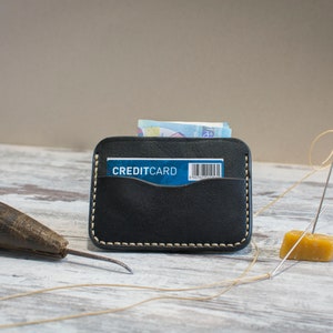 Portafoglio sottile in pelle, portafoglio minimalista, portafoglio sottile da uomo artigianale, portacarte in pelle, custodia per carte in pelle, portafoglio in pelle, portafoglio fatto a mano