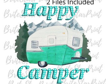 Happy Camper sublimation designs downloads, Instant download, sublimation graphics, sublimation designs downloads, vintage t shirt design