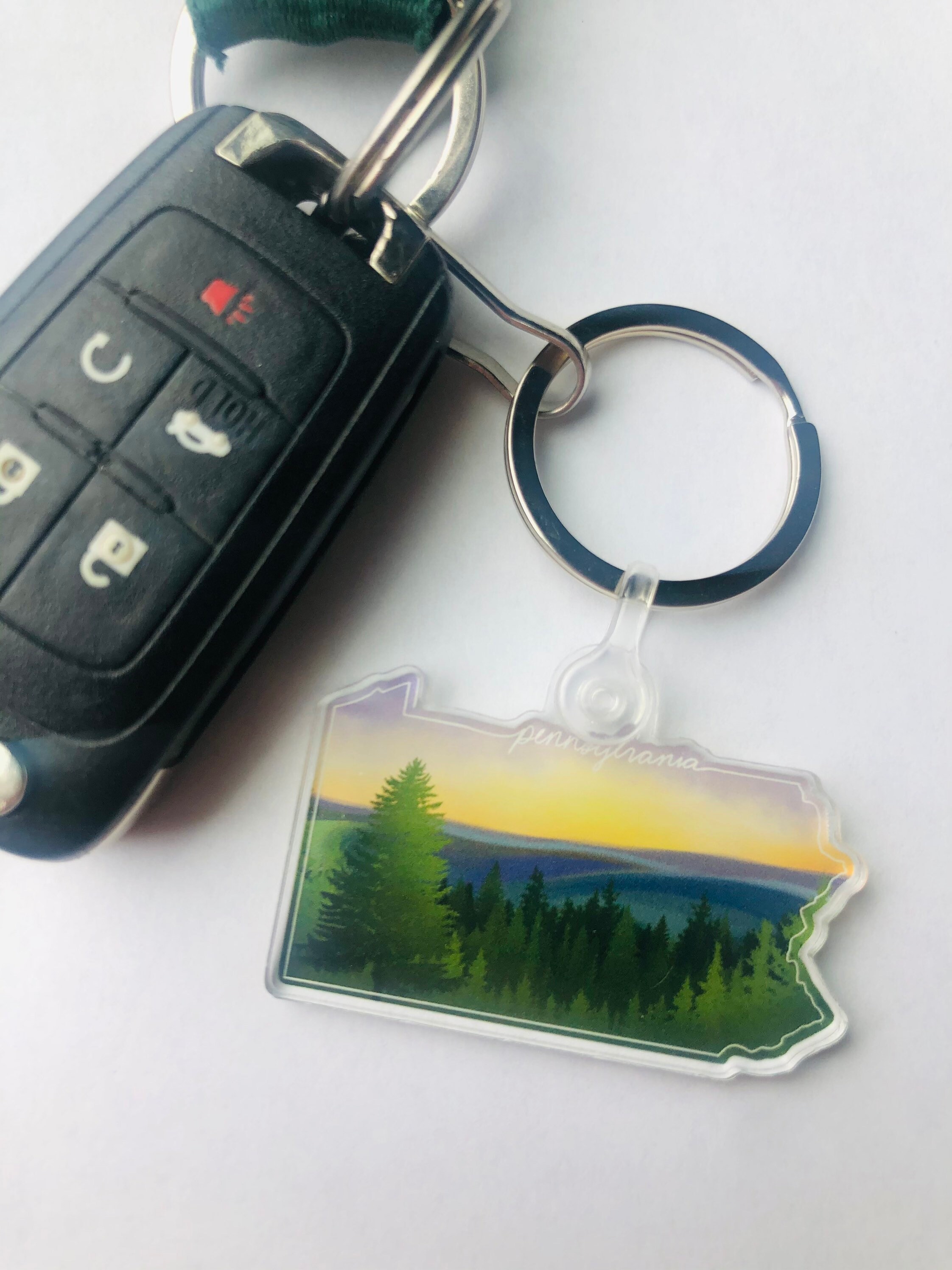 Landscape Keychain Pennsylvania Landscape Keychain | Acrylic | PA | Keychain | Lanyard ...