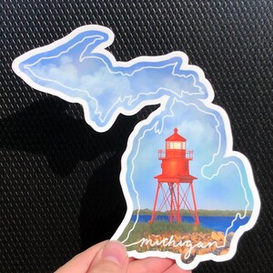 Michigan Lighthouse Waterproof Sticker | State Series | Lighthouse | Sticker | MI |