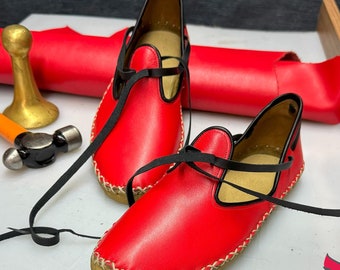 Sapatos de couro feitos à mão para aterramento: sandálias de amarrar para aterramento