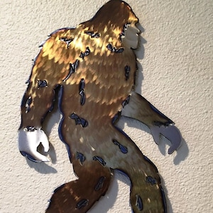 Bigfoot Sasquatch Torched Metal Art