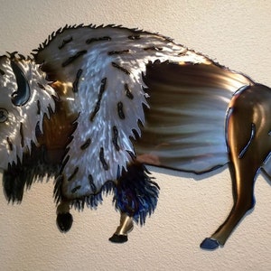 Bison Torched Metal Art