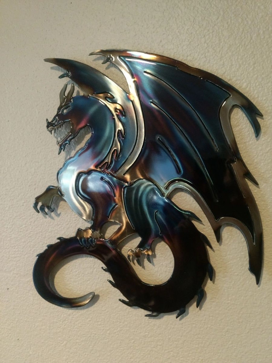 Dragon Metal Wall Art Etsy