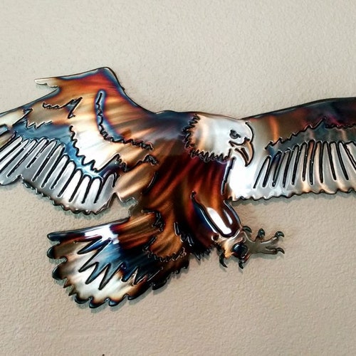 Bald Eagle Diving Torched Metal Wall Art - Etsy