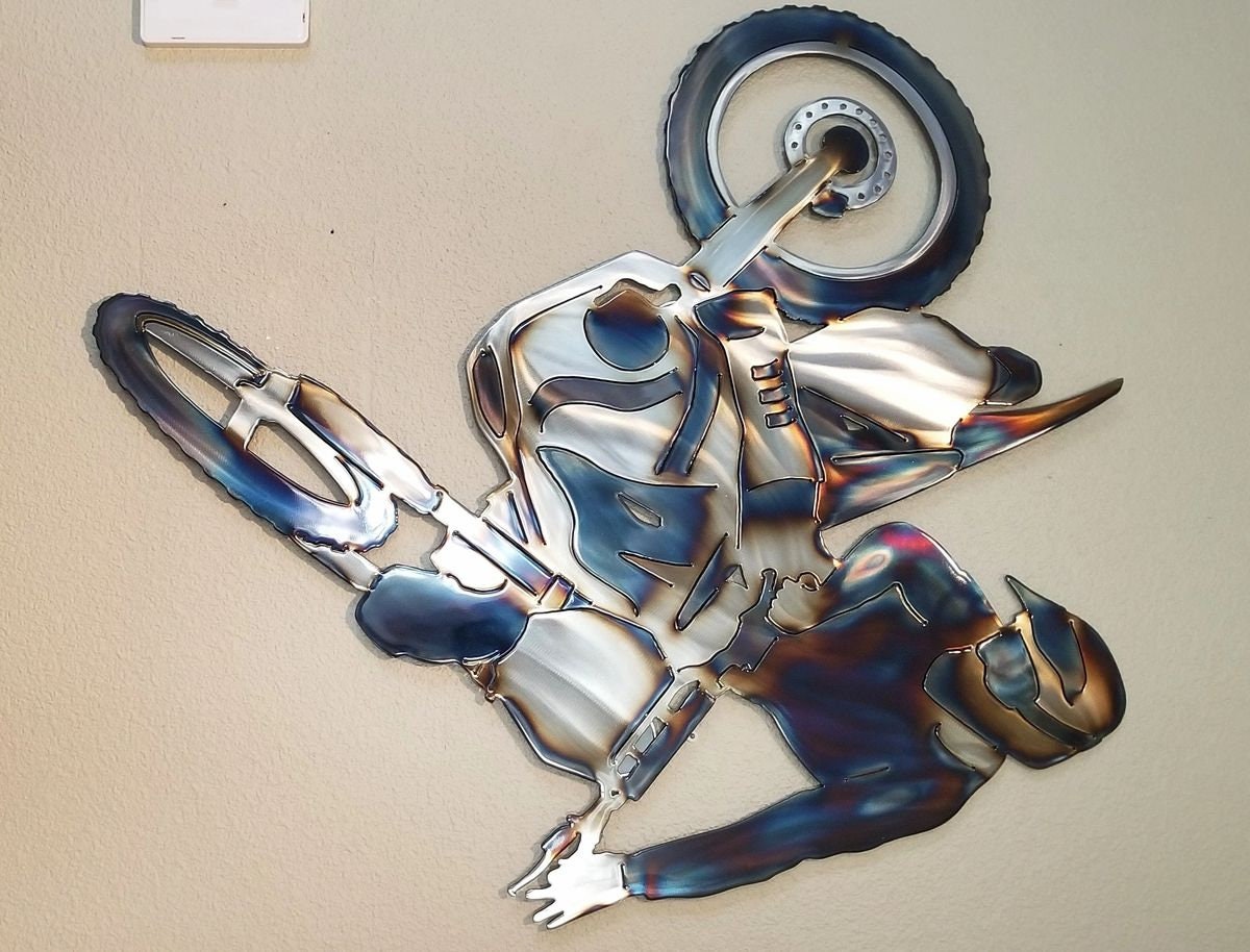 Dirtbike Motocross Whip Metal Wall Art Etsy