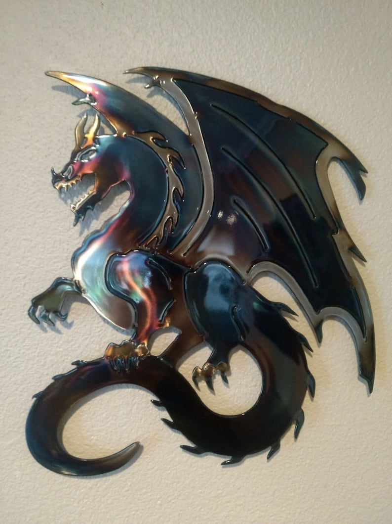 Dragon Metal Wall Art Etsy