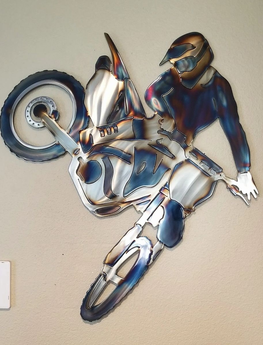Dirtbike Motocross Whip Metal Wall Art Etsy