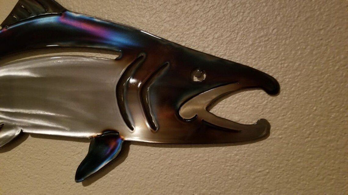 Metal Salmon Wall Art Etsy