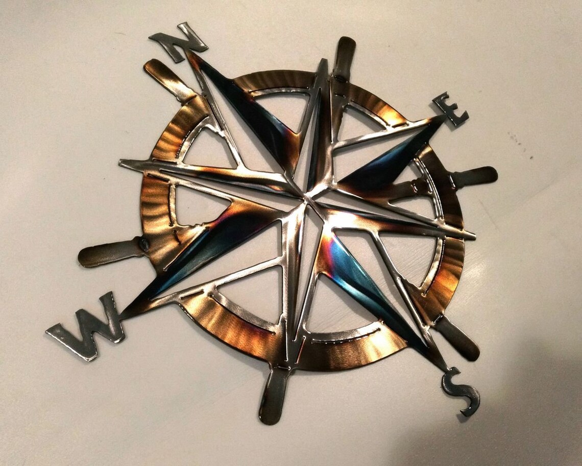 Metal Nautical Compass Rose Etsy