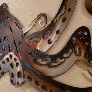 Octopus Kraken Torched Metal Wall Art